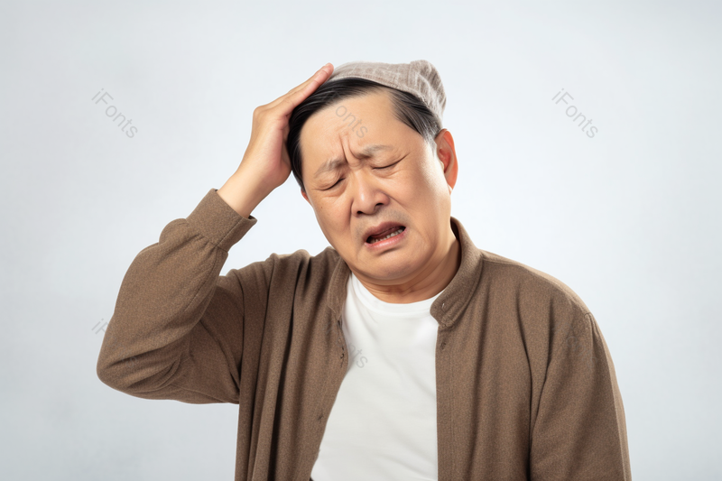 生病头晕的老年人高清特写摄影图,高清,摄影图,摄影图片,图片大全,摄影图免费下载